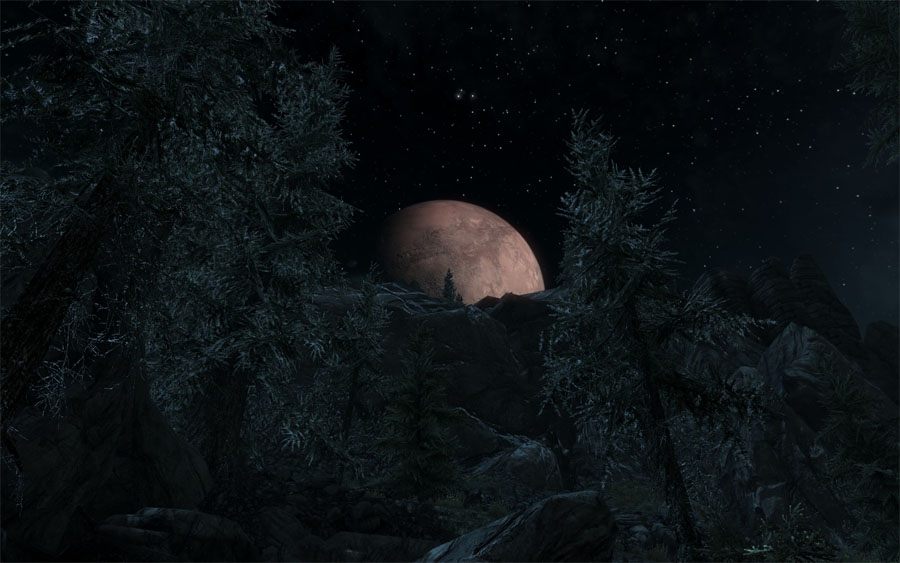 The night sky does look really cool in Skyrim. It's a shame you spend most nights in a dungeon fighting draugrs over and over.